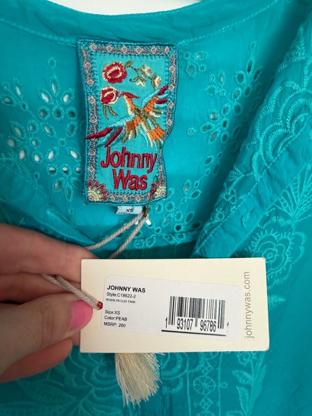 NWT Johnny Was Teal Rosilyn Cleo tank - Picture 3 of 4